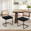 Chaise d'appoint rembourrée avec dossier en rotin et structure en acier Marlow Cantilever H 18,8 po