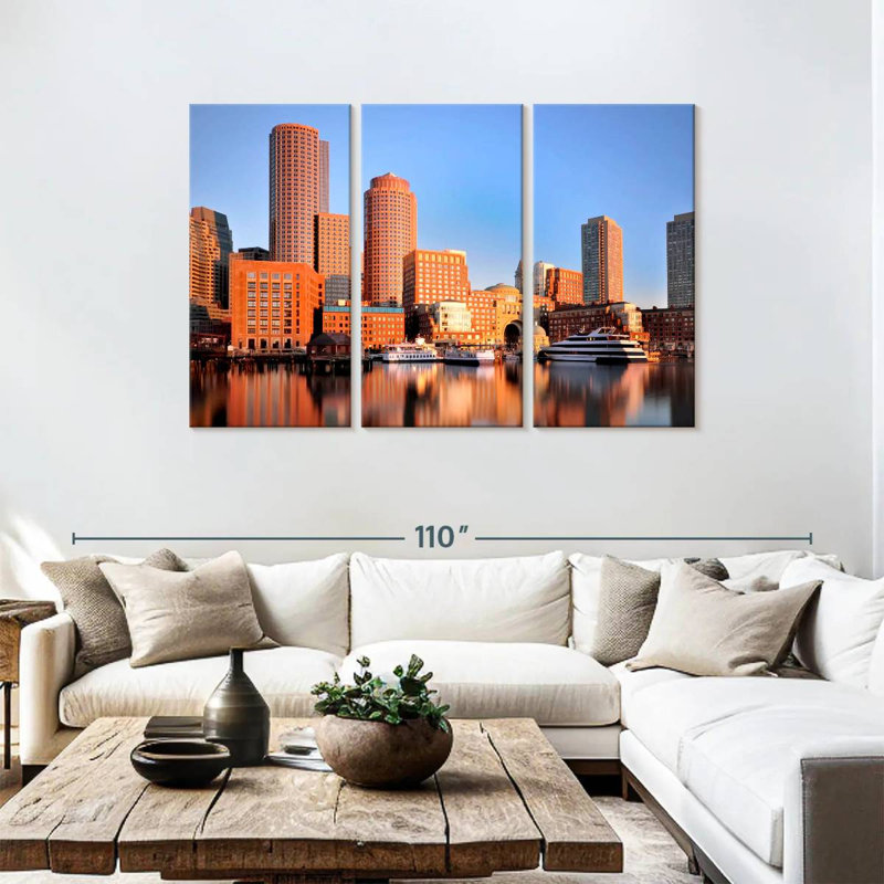 Boston Harbor Morning, H 48 po x l 74 po