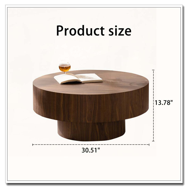 Table basse ronde en bois 30,51 "