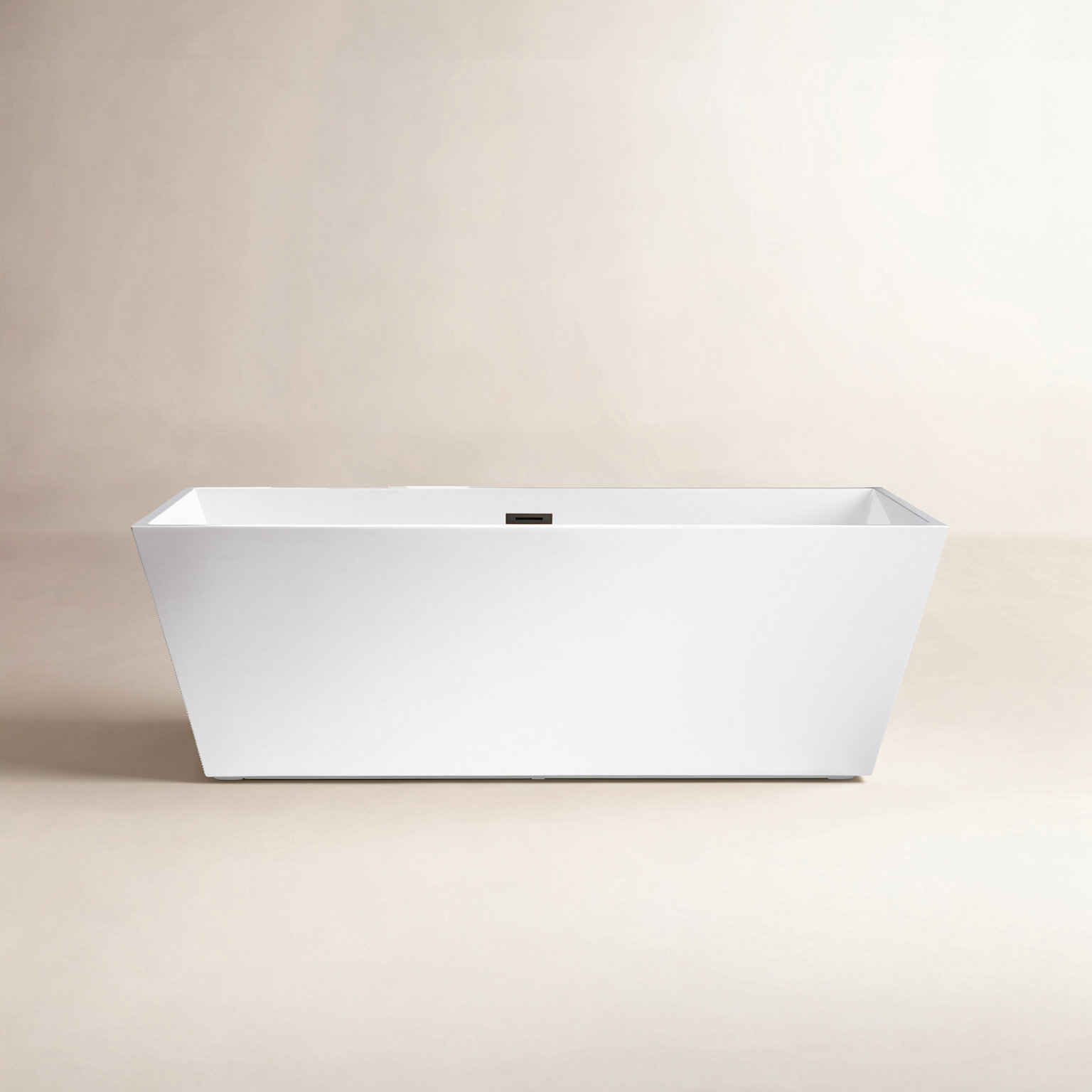 Echo 67" Freestanding Soaking Acrylic Bathtub, White, Oil Rubbed Bronze