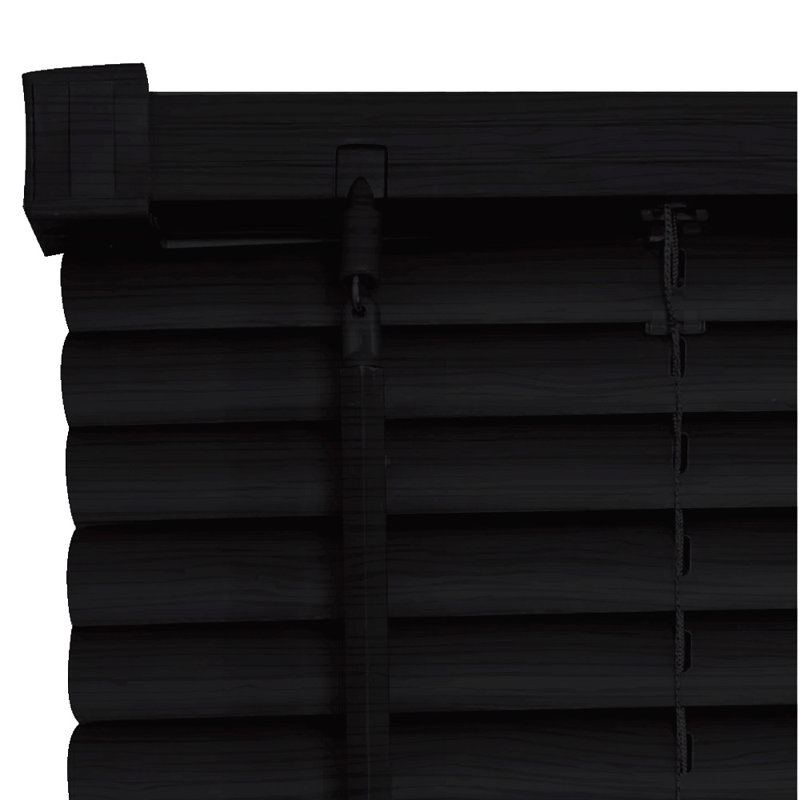 PVC Room Darkening Venetian Blind, Black, 150 cm L x 105 cm W