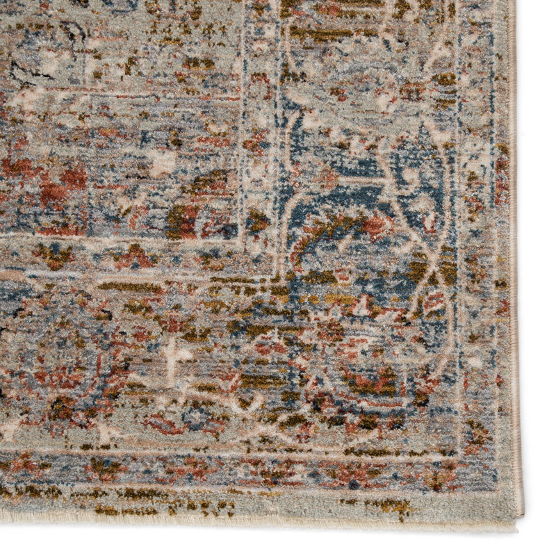 Oriental Gray/Golden Tan Area Rug, Runner 3' x 8'