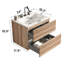 Meuble-lavabo mural simple avec lavabo en céramique Caryll, armoire de rangement moderne avec charnières à fermeture en douceur DTC, pour salle de bain, appartement et hôtel-838290733-808778444-833645116