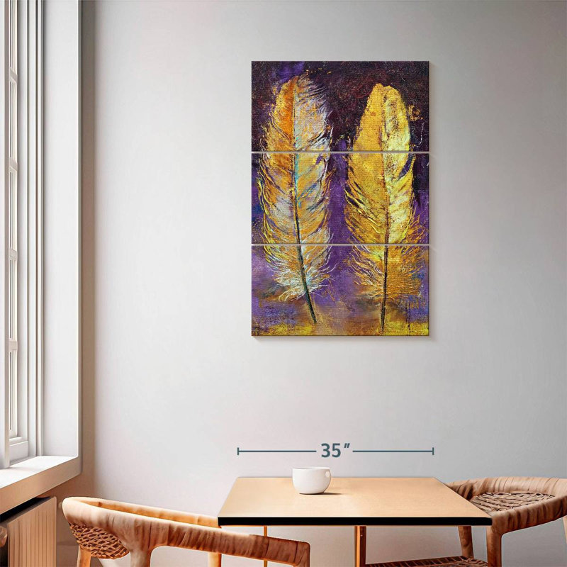 Kerner Gold Feathers, 57" H x 36" W