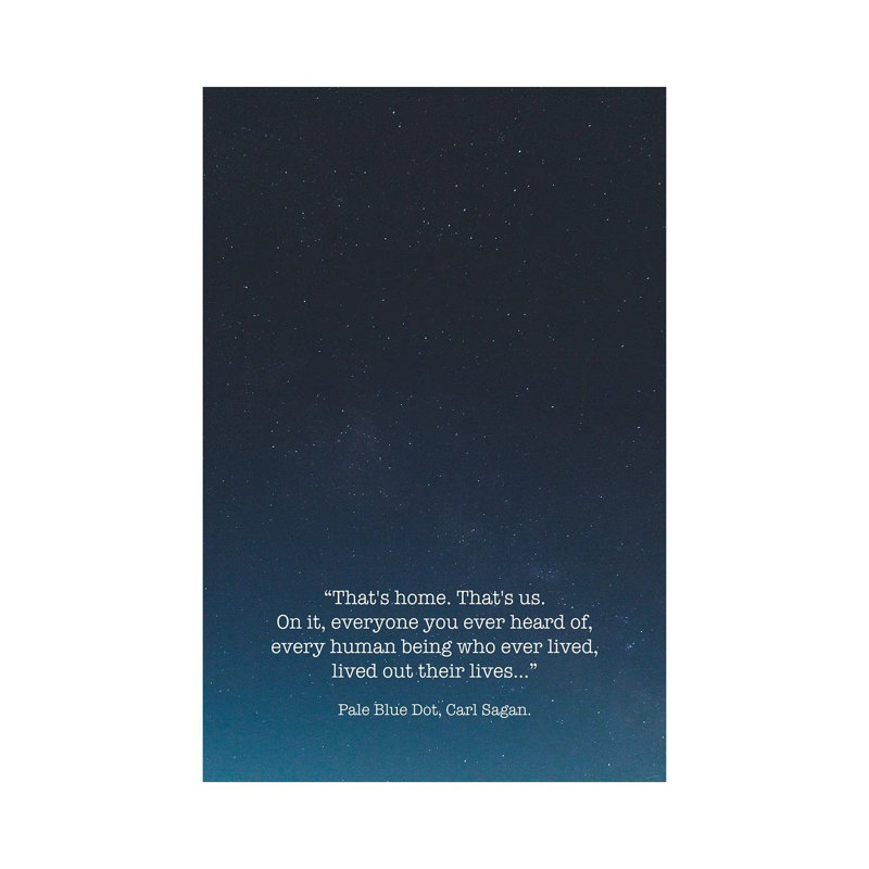 " Pale Blue Dot Carl Sagan ", Wrapped Canvas, No Mat, 26" H x 18" W x 1.5" D