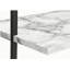 Tablette de présentation trapézoïdale à cinq niveaux, structure en grain de bois gris et structure en métal noir