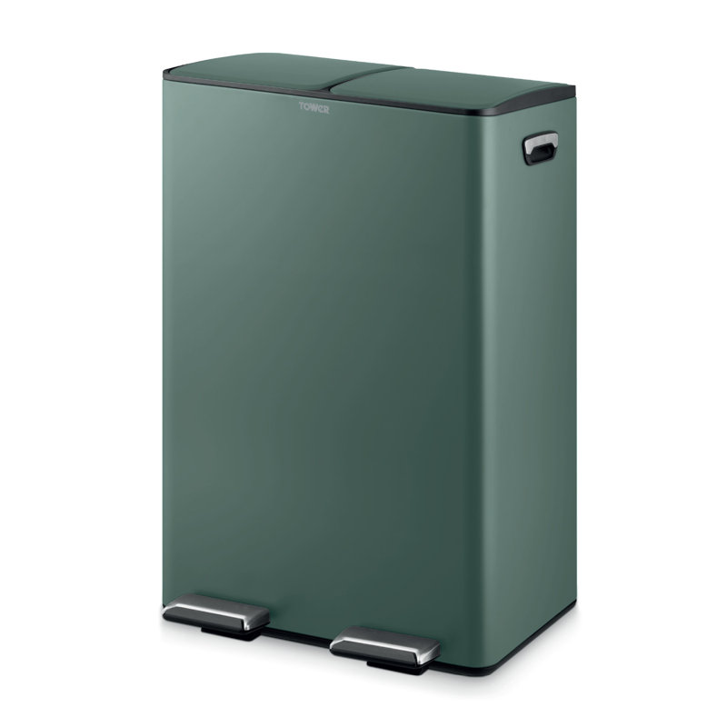 60 Litre Step On Recycling Bin, Green