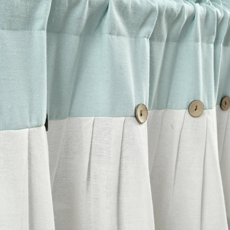 Farmhouse Beige Linen Button Rod Pocket Window Valance
