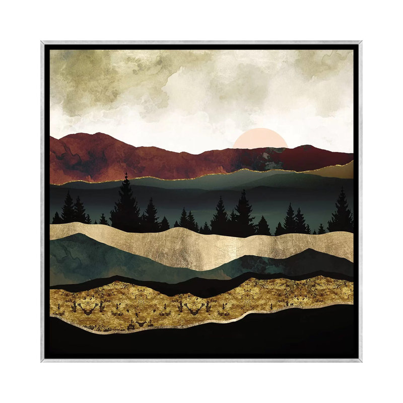 Début de l'automne - impression, Aucun mat, Toile avec cadre argenté, H 37 po x l 37 po x P 1,5 po