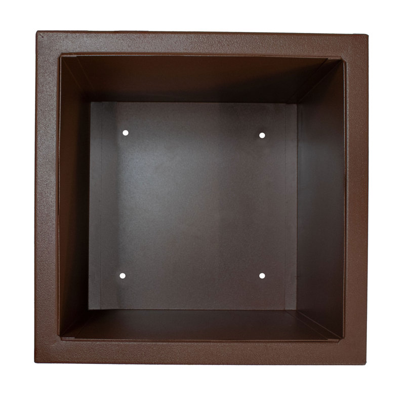 Modern Simplicity Assorted Square Black Metal Outdoor Planter - Brown, Brown