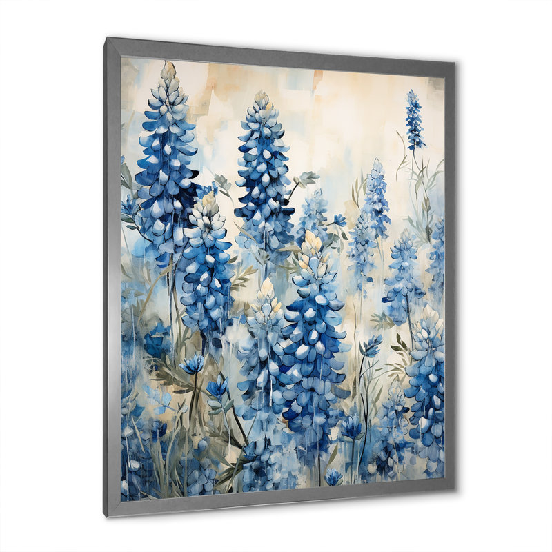 Blue Bonnets Tranquility II, reproduction d'art sur toile, Argent, H 40 po x l 30 po x P 1,5 po
