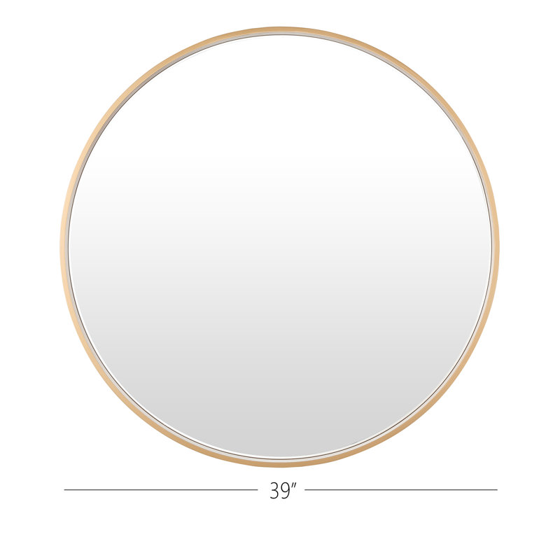 Miroir de salle de bain rond, Or, 16 po x 16 po