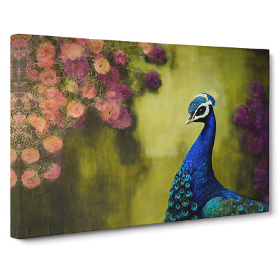 Painting Of A Peacock - Wrapped Canvas