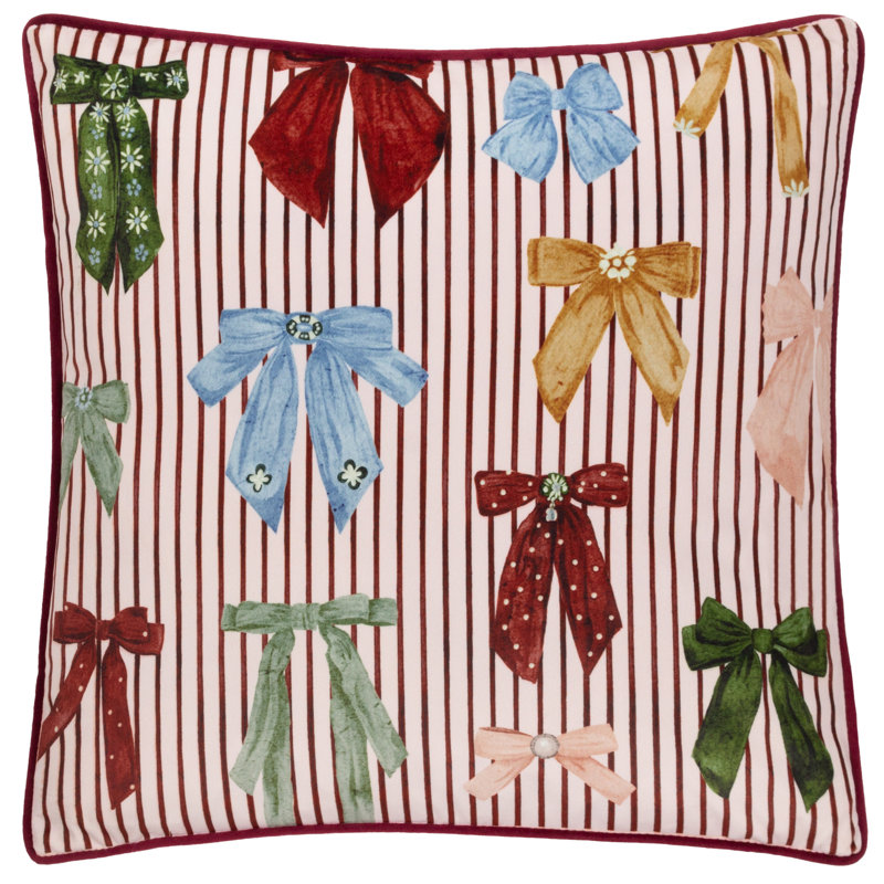 Noortje Bows Abstract Pink Square Cushion