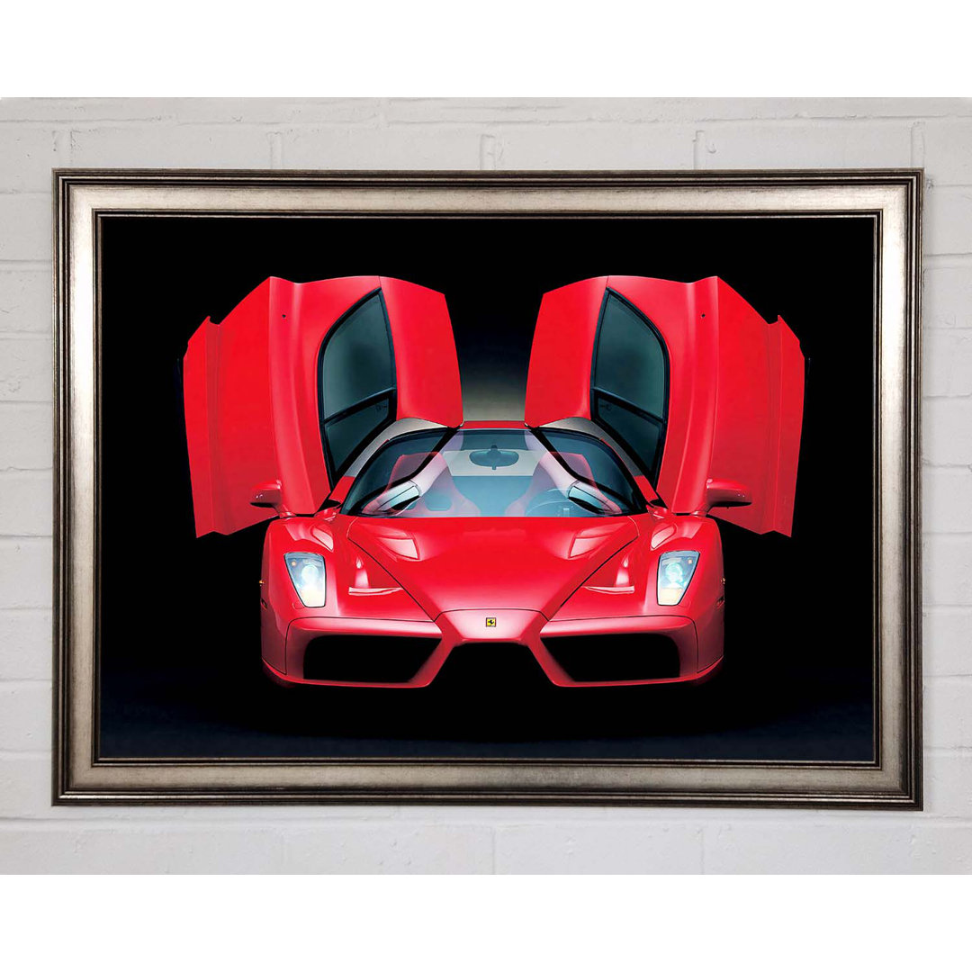 Poster Lamborghini Fledermaus Flügeltüren Rot