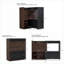 Armoires | Ensemble de 2 armoires de rangement rotatives et autoportantes extensibles, l 32,5 po - 58,8 po, noir et amp; Noyer brun, pour la cuisine du salon d'entrée | Moderne | Couloirs