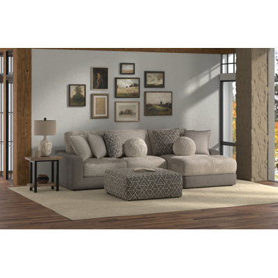 Méridienne 2 pièces avec coussins de siège Stafford, coussins décoratifs et repose-pieds cocktail Stafford