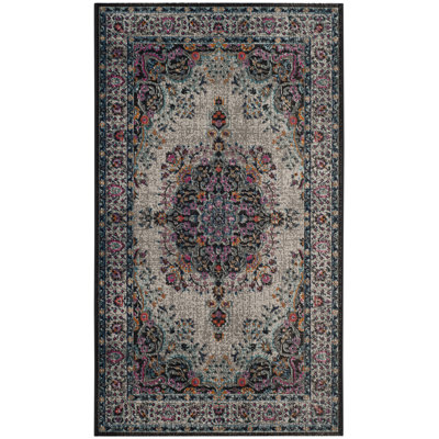 Gray Oriental Hand Woven Area Rug