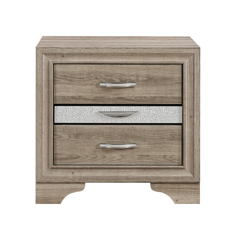Table de chevet à finition naturelle pour chambre à coucher et salon