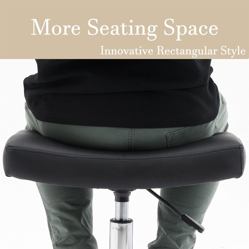 Ciree Swivel Upholstered Adjustable Height Counter Stool with Metal Frame, Black