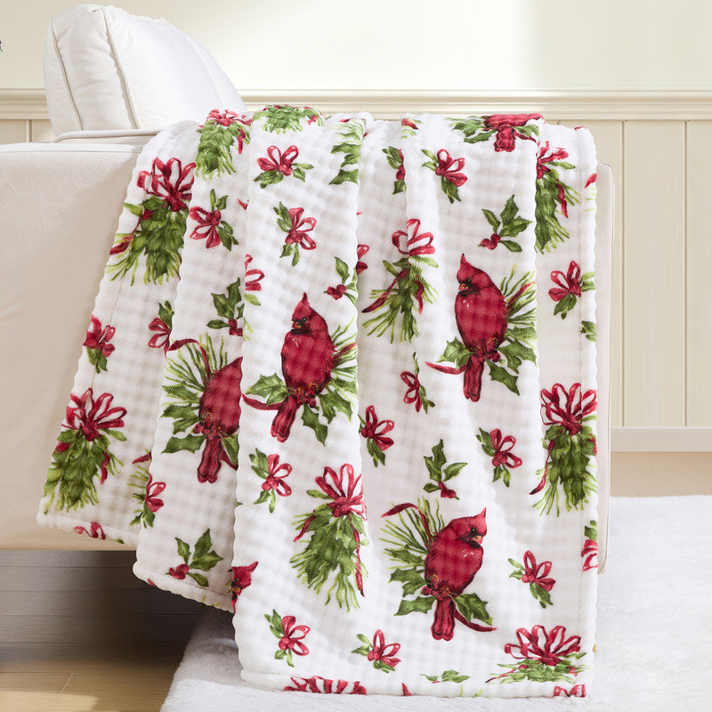 Lenox Bubble Plush 50x70 Throw, Winter Greetings, Winter Greetings
