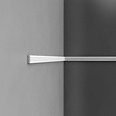 Moulure en polyuréthane blanc apprêté de 3/8 po x l 1-3 / 16 po x L 78-3 / 4 po