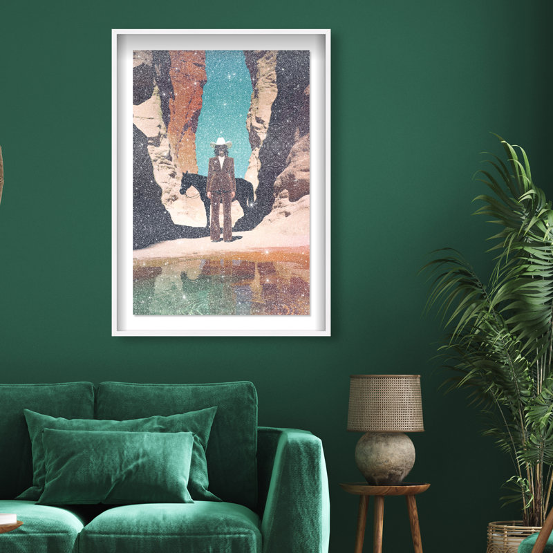 Cowgirl's Surreal Print by Oliver Gal, 31.5"H x 46.5"W, White Shadowbox