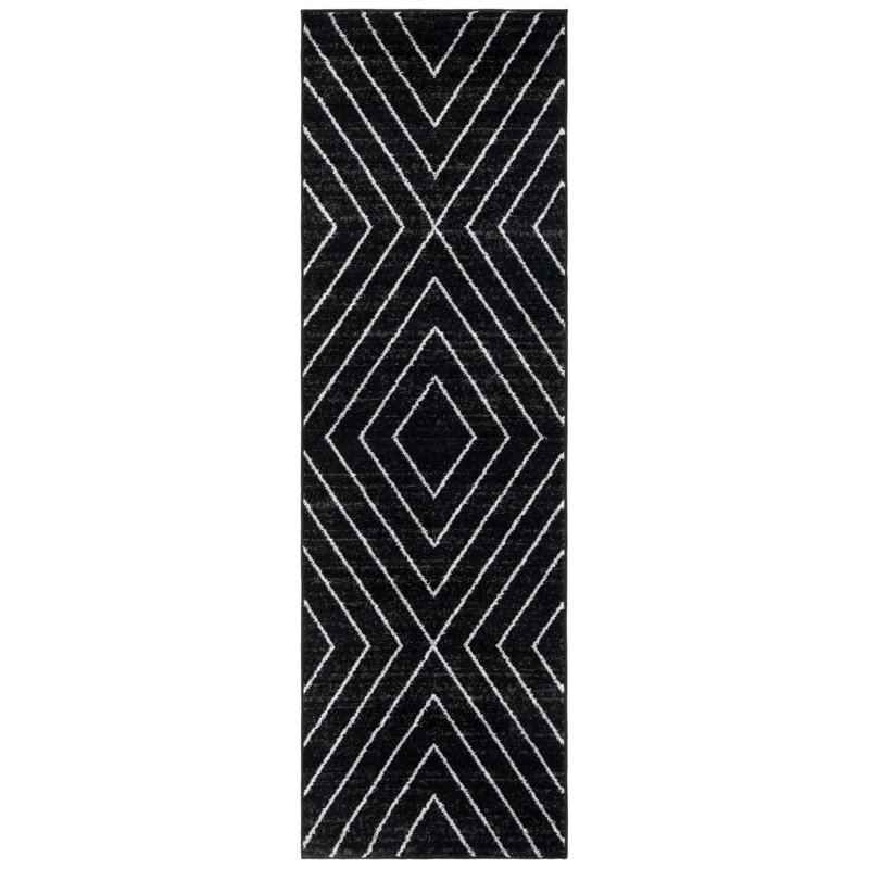 Tapis géométrique Marson Performance, Tapis de couloir 2 pi 6 po x 8 pi