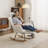 Teddy Fabric Upholstered Nursery Rocking Glider Chair-1504793722