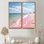 «Pink Minimalisme Beach Landscape I - Large Coastal Beach», 2 panneaux