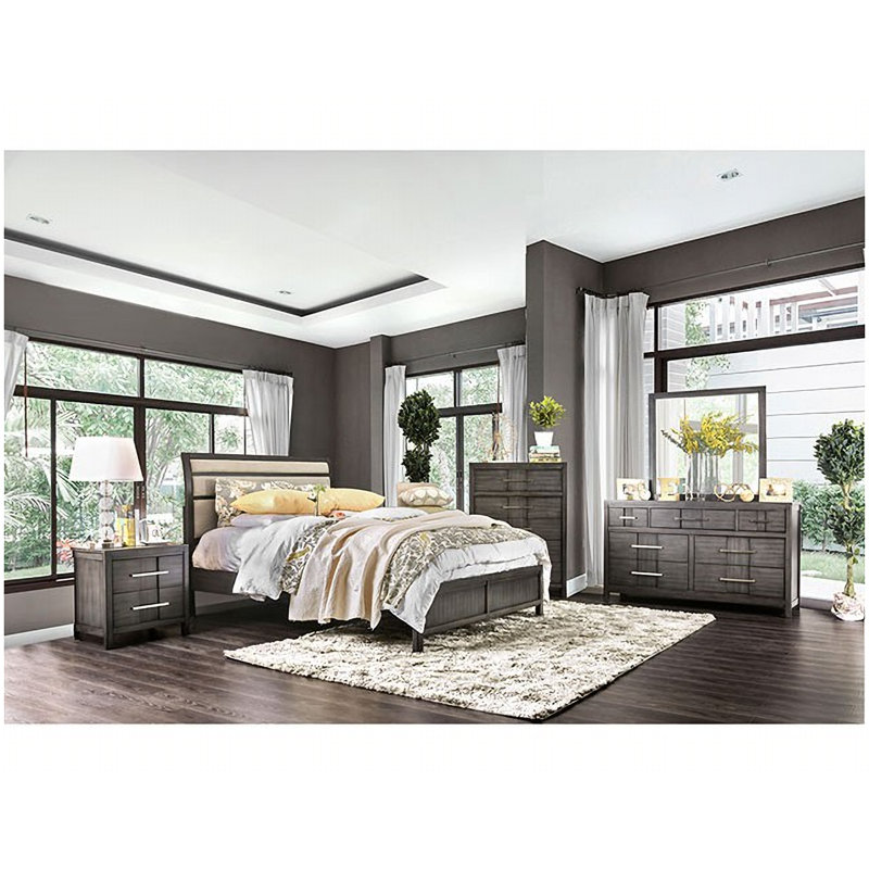 Commode 7 tiroirs Hoxie, gris