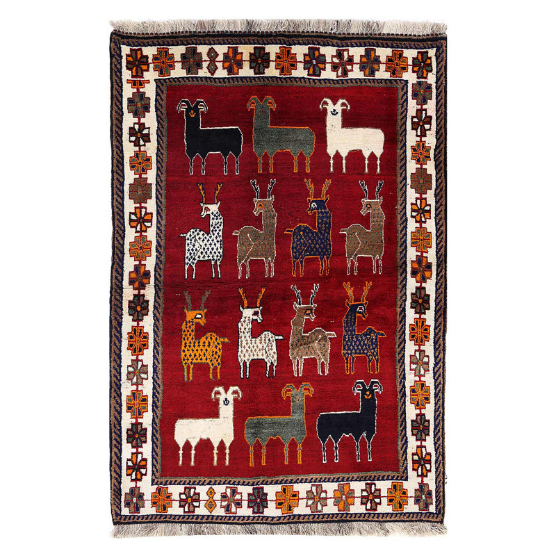 Fine Hand Knotted Persian Shiraz rug 4.3"x 6'4"
