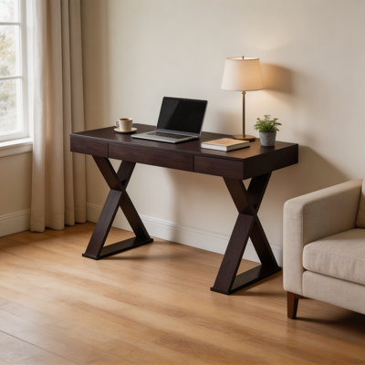 Trendy Writing Desk With Drawer, Espresso