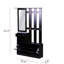 Armoire de rangement grande capacité avec armoire à chaussures, tablette suspendue et miroir en formation profonde noir mat