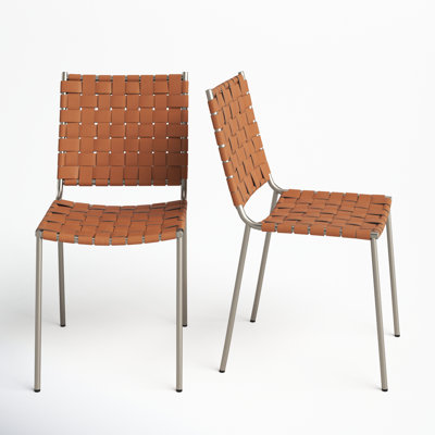 Ryland 18.5'' H Leather Upholstered Metal Armchair