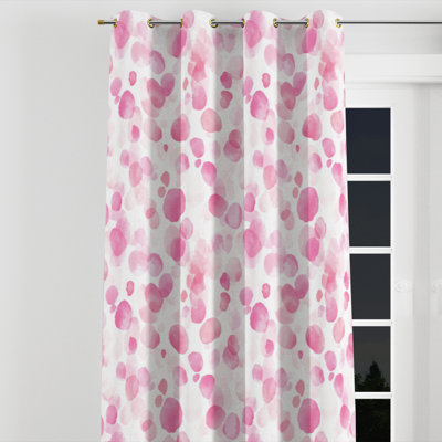 Rideaux filles Dreamy - 1 panneau de rideau à œillets rose