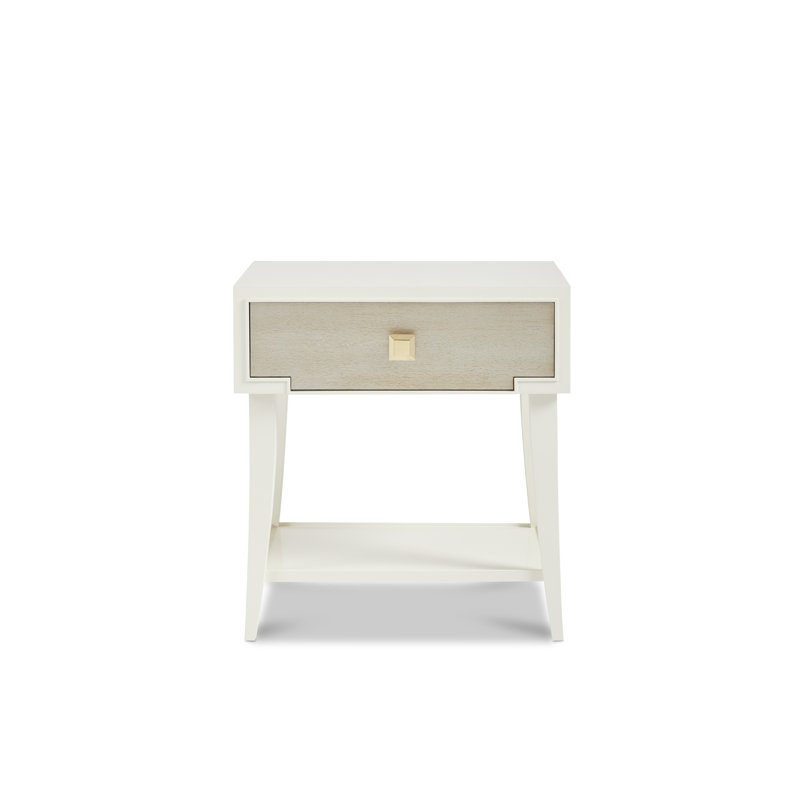 Solid Wood End Table with Storage