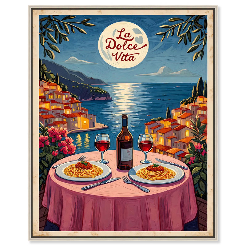 «Terrace of Dreams», reproduction d'art sur toile par Art Remedy, H 37 po x l 31 po, Cadre argenté