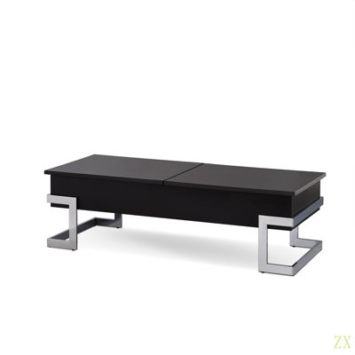 Calmam  High Gloss & Chrome Finish Coffee Table W/ Lift Top