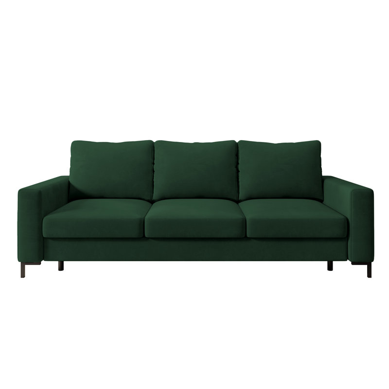 Aleg 3 Seater Velvet Sofa, Green