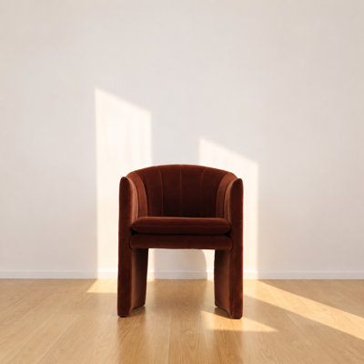 30" Cut Velvet Curved Back Dining Chair