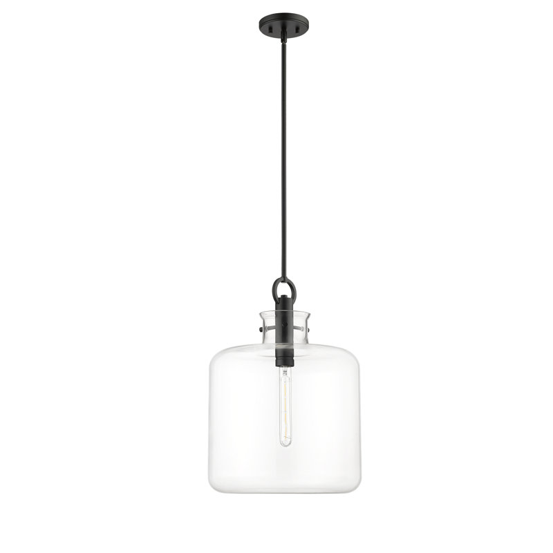 Luminaire suspendu en forme de globe à 1 lumière Levyn, Noir mat