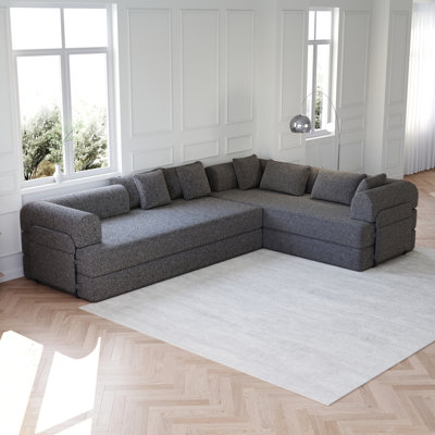 Canapé-lit convertible de 78,7 pouces avec coussin cylindrique, canapé-lit pliant en chenille, canapé-lit pliant avec poche latérale, canapé-lit de plancher, 2 pièces