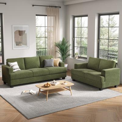 2 - Piece Corduroy Sofa Living Room Set