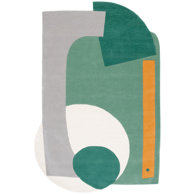 Tapis vert / ivoire Saidey, Rectangle 6 pi x 9 pi