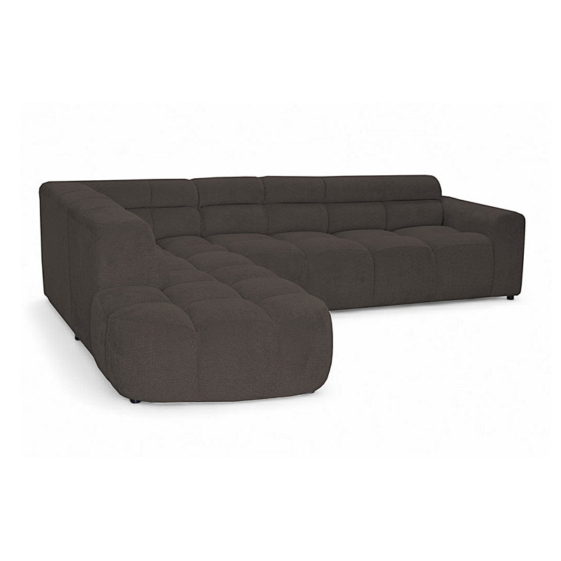 5 Seater Corner Sectional, Left Hand Facing, Brown