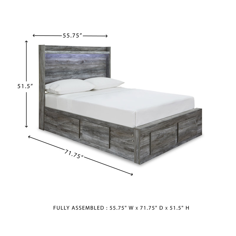 Lit plateforme avec rangement bas Kaisee, Double
