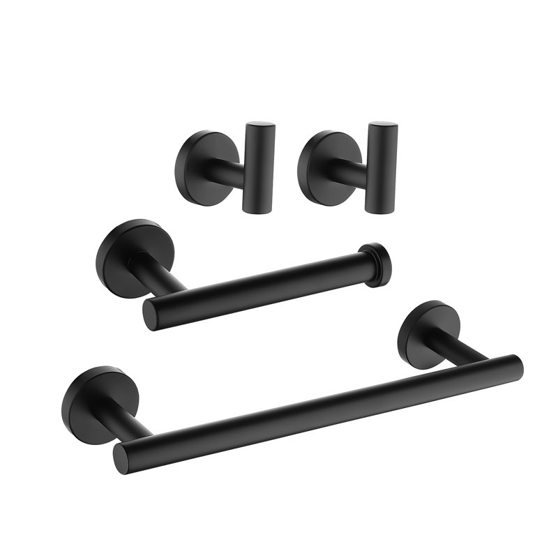 4 - Piece Bathroom Hardware Set, Matte Black