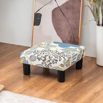 15.7'' Wide Square Footstool Upholstered Ottoman