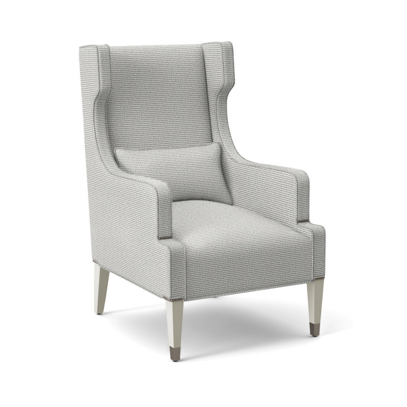 Thom Filicia Home 31" James Street Wing Chair, Wrenn, Callaloo Cotton